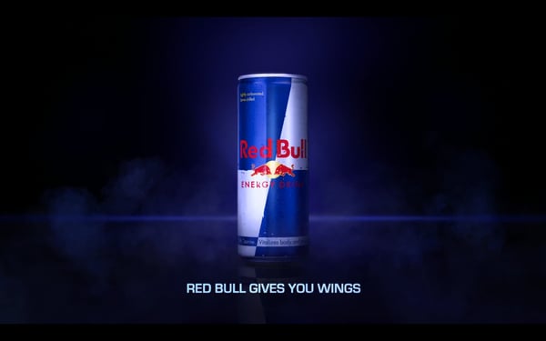 A "Red Bull Gives You Wings" advert to emphasise the importance of metaphor and analogies in ad copy