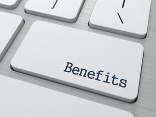 Benefits - Business Concept. Button on Modern Computer Keyboard. 3D Render..jpeg