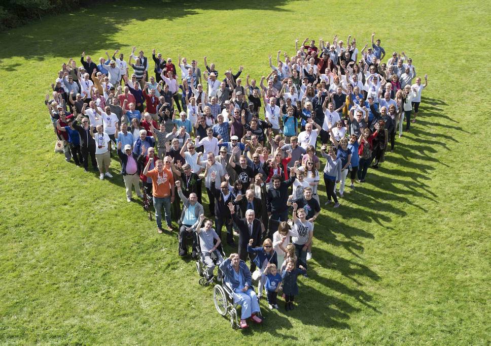 A crowd of people in a heart shape showing that people on social media already like you.